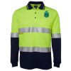 JB's HV L/S (D+N) COTTON BACK POLO LIME/NVY - XS Thumbnail
