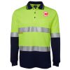 JB's HV L/S (D+N) COTTON BACK POLO LIME/NVY - XS Thumbnail