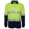JB's HV L/S (D+N) COTTON BACK POLO LIME/NVY - XS Thumbnail