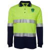 JB's HV L/S (D+N) COTTON BACK POLO LIME/NVY - XS Thumbnail
