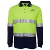 JB's HV L/S (D+N) COTTON BACK POLO LIME/NVY - XS Thumbnail