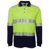 JB's HV L/S (D+N) COTTON BACK POLO LIME/NVY - XS Thumbnail
