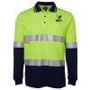 JB's HV L/S (D+N) COTTON BACK POLO LIME/NVY - XS Thumbnail