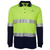 JB's HV L/S (D+N) COTTON BACK POLO LIME/NVY - XS Thumbnail