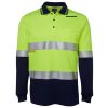 JB's HV L/S (D+N) COTTON BACK POLO LIME/NVY - XS Thumbnail