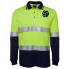 JB's HV L/S (D+N) COTTON BACK POLO LIME/NVY - XS Thumbnail