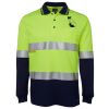 JB's HV L/S (D+N) COTTON BACK POLO LIME/NVY - XS Thumbnail
