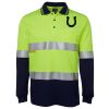 JB's HV L/S (D+N) COTTON BACK POLO LIME/NVY - XS Thumbnail