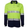 JB's HV L/S (D+N) COTTON BACK POLO LIME/NVY - XS Thumbnail