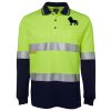 JB's HV L/S (D+N) COTTON BACK POLO LIME/NVY - XS Thumbnail