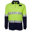 JB's HV L/S (D+N) COTTON BACK POLO LIME/NVY - XS Thumbnail