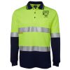 JB's HV L/S (D+N) COTTON BACK POLO LIME/NVY - XS Thumbnail