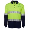 JB's HV L/S (D+N) COTTON BACK POLO LIME/NVY - XS Thumbnail