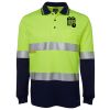 JB's HV L/S (D+N) COTTON BACK POLO LIME/NVY - XS Thumbnail