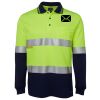 JB's HV L/S (D+N) COTTON BACK POLO LIME/NVY - XS Thumbnail