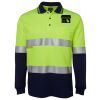 JB's HV L/S (D+N) COTTON BACK POLO LIME/NVY - XS Thumbnail