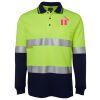JB's HV L/S (D+N) COTTON BACK POLO LIME/NVY - XS Thumbnail