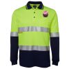JB's HV L/S (D+N) COTTON BACK POLO LIME/NVY - XS Thumbnail
