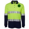 JB's HV L/S (D+N) COTTON BACK POLO LIME/NVY - XS Thumbnail