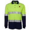 JB's HV L/S (D+N) COTTON BACK POLO LIME/NVY - XS Thumbnail
