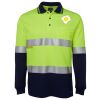 JB's HV L/S (D+N) COTTON BACK POLO LIME/NVY - XS Thumbnail