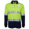 JB's HV L/S (D+N) COTTON BACK POLO LIME/NVY - XS Thumbnail