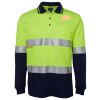 JB's HV L/S (D+N) COTTON BACK POLO LIME/NVY - XS Thumbnail
