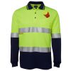 JB's HV L/S (D+N) COTTON BACK POLO LIME/NVY - XS Thumbnail