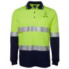 JB's HV L/S (D+N) COTTON BACK POLO LIME/NVY - XS Thumbnail