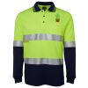 JB's HV L/S (D+N) COTTON BACK POLO LIME/NVY - XS Thumbnail