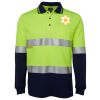 JB's HV L/S (D+N) COTTON BACK POLO LIME/NVY - XS Thumbnail