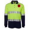 JB's HV L/S (D+N) COTTON BACK POLO LIME/NVY - XS Thumbnail