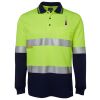 JB's HV L/S (D+N) COTTON BACK POLO LIME/NVY - XS Thumbnail