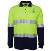 JB's HV L/S (D+N) COTTON BACK POLO LIME/NVY - XS Thumbnail
