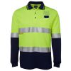 JB's HV L/S (D+N) COTTON BACK POLO LIME/NVY - XS Thumbnail