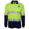 JB's HV L/S (D+N) COTTON BACK POLO LIME/NVY - XS Thumbnail