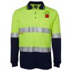 JB's HV L/S (D+N) COTTON BACK POLO LIME/NVY - XS Thumbnail