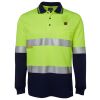 JB's HV L/S (D+N) COTTON BACK POLO LIME/NVY - XS Thumbnail