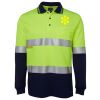 JB's HV L/S (D+N) COTTON BACK POLO LIME/NVY - XS Thumbnail