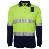 JB's HV L/S (D+N) COTTON BACK POLO LIME/NVY - XS Thumbnail