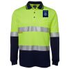 JB's HV L/S (D+N) COTTON BACK POLO LIME/NVY - XS Thumbnail