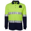 JB's HV L/S (D+N) COTTON BACK POLO LIME/NVY - XS Thumbnail
