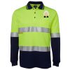 JB's HV L/S (D+N) COTTON BACK POLO LIME/NVY - XS Thumbnail