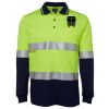 JB's HV L/S (D+N) COTTON BACK POLO LIME/NVY - XS Thumbnail