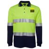JB's HV L/S (D+N) COTTON BACK POLO LIME/NVY - XS Thumbnail
