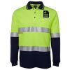 JB's HV L/S (D+N) COTTON BACK POLO LIME/NVY - XS Thumbnail