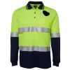 JB's HV L/S (D+N) COTTON BACK POLO LIME/NVY - XS Thumbnail