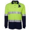 JB's HV L/S (D+N) COTTON BACK POLO LIME/NVY - XS Thumbnail