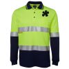 JB's HV L/S (D+N) COTTON BACK POLO LIME/NVY - XS Thumbnail