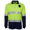 JB's HV L/S (D+N) COTTON BACK POLO LIME/NVY - XS Thumbnail